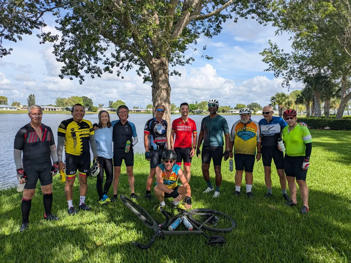 Charles and Rosemary Sanford with the Vero Cycling Club